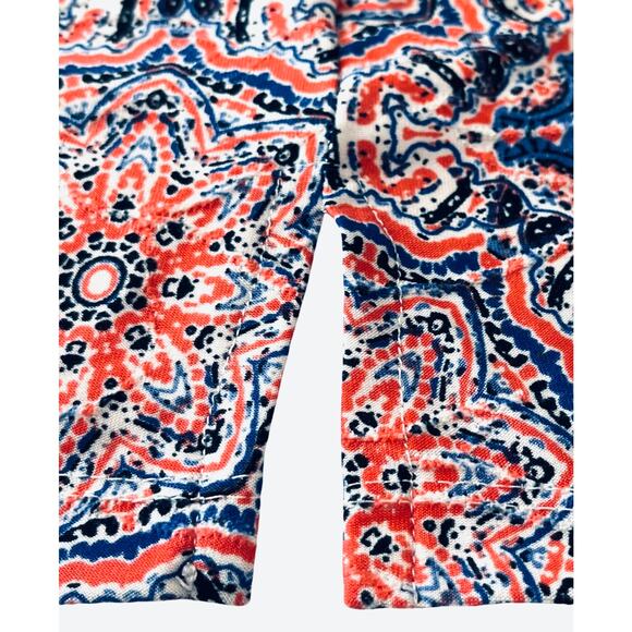 CATHY 3/4 SLEEVE ROUND NECK BLOUSE, WOMENS, L, PINK, BLUE, WHITE GEOMETRIC - Picture 8 of 12